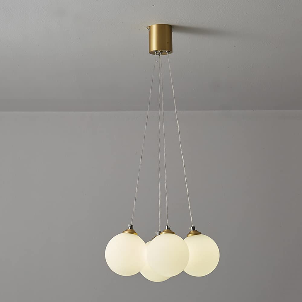 Lustre suspension de plafond moderne en verre blanc durable 4L