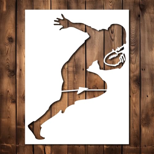 Football Stencil Template - Reusable Players Silhouette Sports Football Helmet Stencils for Painting on Wood
