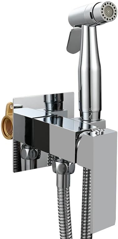 Bidet Sprayer for Toilet Tap Toilet Jet Wash Spray with Hot and Cold Water Mixer Cold As Mixed Brass Black Single Mode (Brushed Gold Dual Mode)