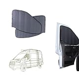 VanEssential Isolierte, verdunkelnde Fensterabdeckungen für die Vordertür, entworfen für Ford Transit Van mit hohem und mittlerem Dach ab Baujahr 2015 (Paar) – Anthrazit