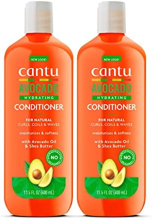 Cantu Avocado Hydrating Silicone-Free Conditioner with Pure Shea Butter, 13.5 oz (Pack of 2)