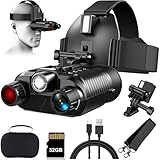 Night Vision Goggles Head Mounted - 4K Night Vision Binoculars for Adults with 2.7'' Screen, 32GB TF Card for Photos and Videos- 8X Digital Zoom for Hunting & Camping