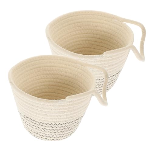 Panier de rangement en coton tressé Gatuida lot de 2 seaux pour maison et bureau - 2