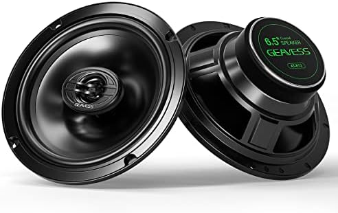 GEAVESS 6 5“Car Audio, 2 Way Full Range Coaxial Speakers System, 4 ohm 100 Watt Peak Power Car Speaker with Voice Coil and Rubber Surround, for Car Stereo Sound (Black, Pair)