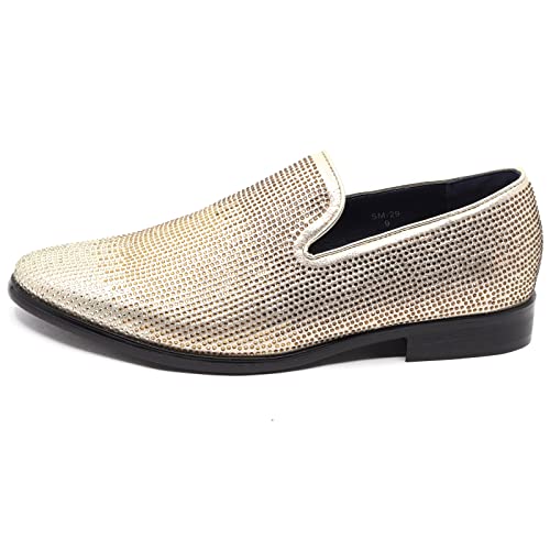Men's Vintage Rhinestone Designer Classic Smoking Dress Tuxedo Loafers Slip On Shoes SM-292