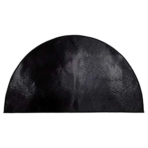 Fireplace Area Rug, Hearth Rug, Flame Retardant Mat, Half Round Carpet, Hearth Mat Protector, Fire Pit Mat, Grill Mat for Home Outdoor(Black,size:24x42inch) Cover