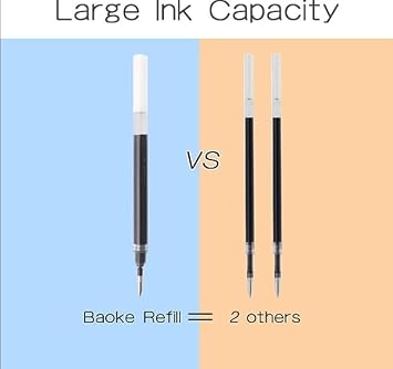 Baoke Gel Ink Pens Rollerball Pens 1.0mm Medium Line, Box of 12 Pack, PC1848 (Black)