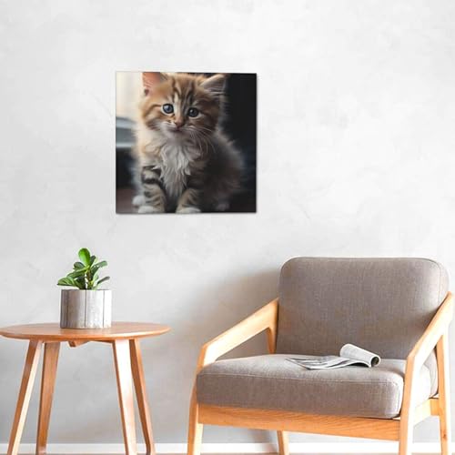 Impression sur toile chaton mignon tableau deco murale chambre 30,5 cm