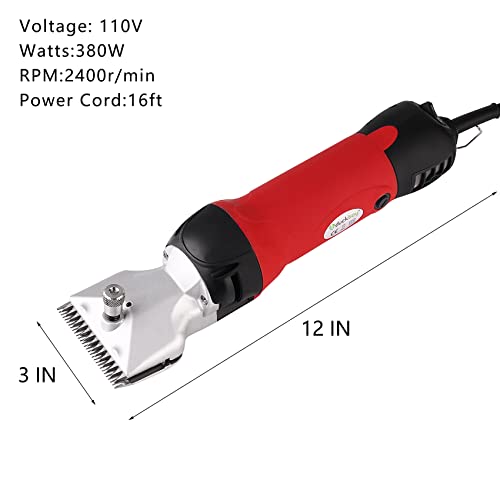 DUCKBOY Horse Clipper 380W Professional Heavy Duty Horse Grooming Kit Electric Animal Grooming Clipper Trimmer Remover for Horses, Cattle, Pony, Large Dogs and Other Large Thick Coat Animals