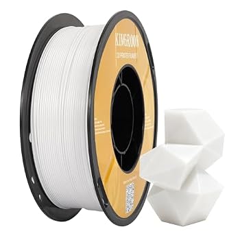 Kingroon High Speed PETG 3D Printer Filament 1.75mm, 3D Printer Rapid Filament for 30-600mm/s Hyper Printing Filament, Dimensional Accuracy +/- 0.03 mm, 1kg Plastic Spool(2.2lbs)(White)