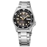 Seiko SRPL79K1 5 スポーツ SKX ステンレススチール 自動巻き腕時計 男性用 38mm ケースサイズ ブラック/シルバー