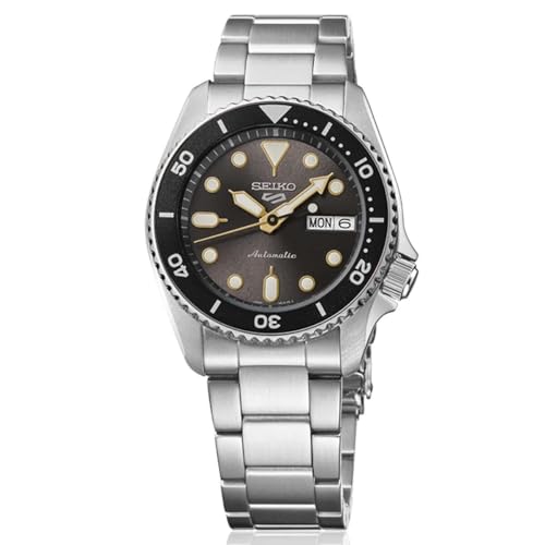 Seiko Srpl79K1 5 Sports Skx Orologio Automatico In Acciaio Inossidabile Da Uomo, Cassa Da 38 Mm, Nero/Argento