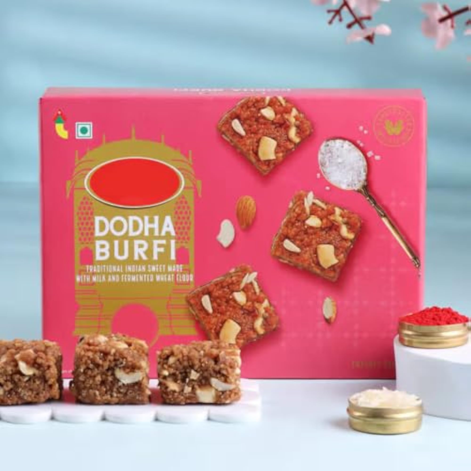 Rakhi for Bhaiya Bhabhi with Sweet Dodha Burfi