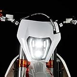 CHANGCHENG Dirt Bike Headlight LED With Turn Signals Universal Headlight Kit Light For Enduro Dirt Bike Motocross Supermoto ATV-White