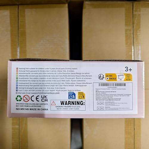 Dreamon Kostiumy księżniczki dla dziewczynek, 5 zestawów, przebranie księżniczki, fantazyjne przebranie, ubrania dla dzieci w wieku 3, 4, 5, 6 lat, na Boże Narodzenie, urodziny, karnawał, prezent