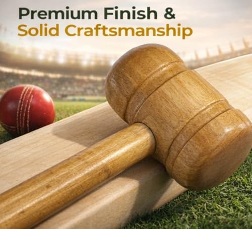 Image of LIVOX Cricket Bat Double Sided Knocking Wooden Mallet (Hammer) with Linseed Bat Oil 100ml, Pack of 2