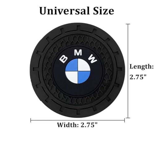 Image of Car Cup Holder Coaster for BMW Series Universal Non-Slip Cup Holder Insert Coaster Car Interior Accessories,Black 2PCS