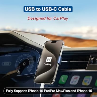 CarPlay Cable for iPhone 17/16/15 Series (2-Pack, 3.3FT) USB A to USB C Fast Charging Nylon Braided Cord, Compatible with iPhone 17 Pro/Max/Air, iPad, AirPods, Samsung Galaxy, Google Pixel, More