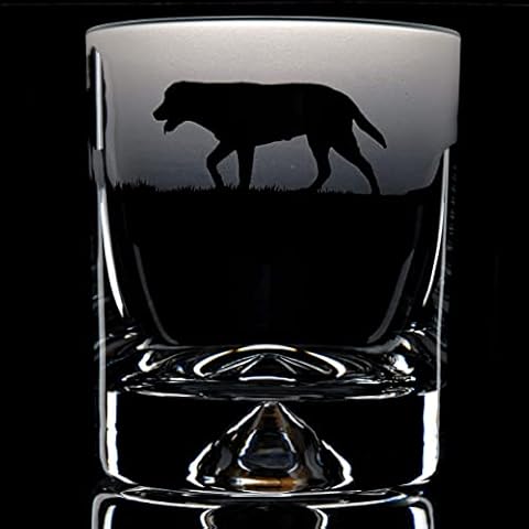 Hand Etched Labrador Dog Whiskey Tumbler Cover