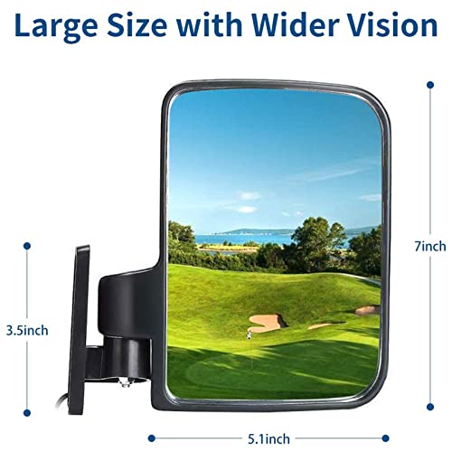 Golf Cart Side Mirrors With Led Turn Signal Light Golf Cart Rear View Mirrors For Club Car Ezgo Yamaha Side Mirrors Golf Cart #TOP3
