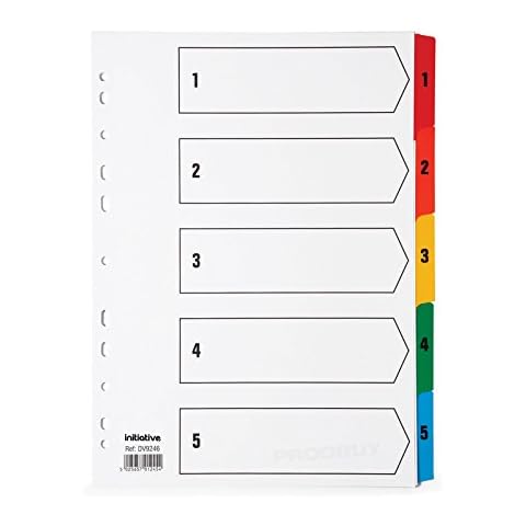 10 x A4 Strong 5 Part Numbered Ring Binder File Index Dividers Cover