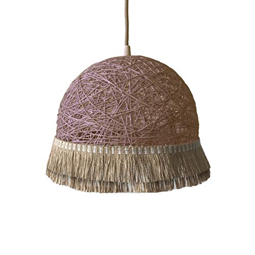 Plafonnier style Boho JUTE II lustre en rotin marron haut de gamme