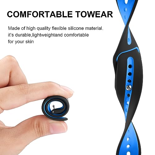 Image of Tobfit Soft Strap Compatible for Fitbit Versa 2 (Watch Not Included), Flexible Premium Silicone Adjustable Watch Band, Sport Replacement Watchstrap for Women Men (L, Black and Blue)