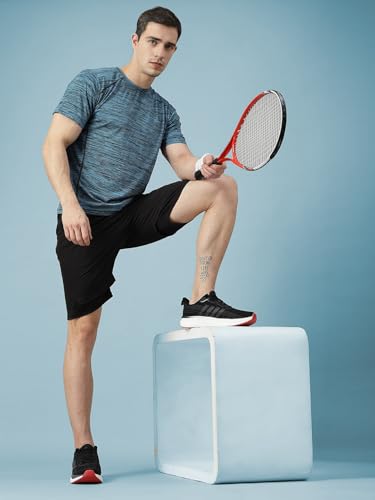 CHKOKKO Men's Polyester Regular Fit Round Neck Regular Dry Fit Gym Sports T-Shirt