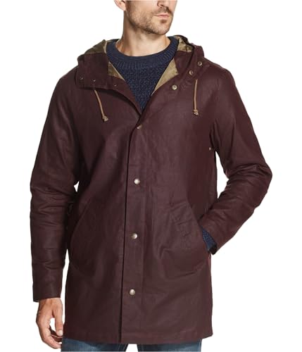 Weatherproof Mens Burgundy Medium Rainwear Hooded Coat Red M