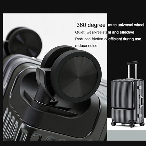 Luggage Travel Gear Front Opening Aluminum Cabin Luggage Universal Wheel Lock Box Business Travel Boarding(E,22 in)3