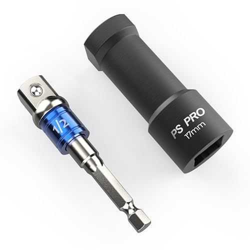 Sevko PS PRO 17 mm Unistrut Channel Socket Set – 1/2 Inch Drive Alloy Steel Impact Socket with Adapter for Quick and Efficient Use (Black Oxide)