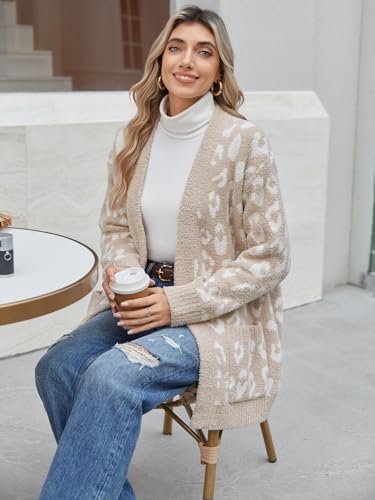 Image of Snuggle Sac Cardigan Sweaters for Women with Pocket Trendy Casual Long Sleeve Tops Open Front Fall Winter Coats