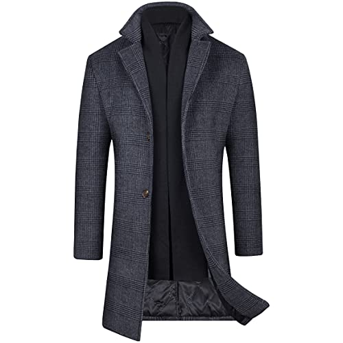 WULFUL mens Trench Coat Classic