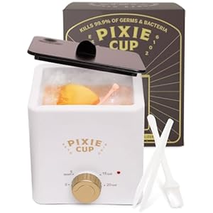 Pixie Menstrual Cup & Disc Boiler Sterilizer – Easily Submerge & Clean Your Period Cup in Boiling Water! Kills 99.9% of Germs with Cleaner Boiling Solution – The Most Soothing Way to Wash Your Cup
