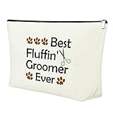 Mxrymvu Dog Groomer Gift for Women Makeup Bag Pet Grooming Gift Appreciation Cosmetic Bags for Dog Groomer Pet Hairdresser Hair Stylist Women Thank You Makeup Travel Bag Christmas Birthday Present