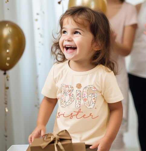 Image of Big Sister Shirt for Toddler Baby Girl Outfits Big Sis Announcement T-Shirt Gifts