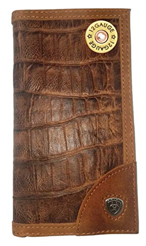 Custom Ariat 12 Gauge Shotgun Long Gator Print Leather Wallet