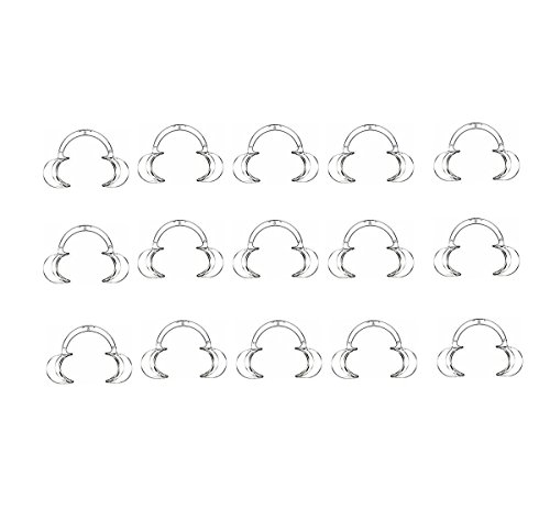 Haobase 15Pcs Dental Cheek Retractor Mouth Opener for Teeth Whitening C-Shape Size 5 Small, 5 Medium, 5 Large