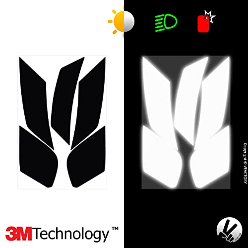 Vfluo - Kit Of Reflective Stickers - Hjc Rpha70™ Motorcycle Helmet - Approved Stripes Fr - 3M™ Technology - High Visibility & Strength - Discreet & Design - Maximum Grip #TOP5
