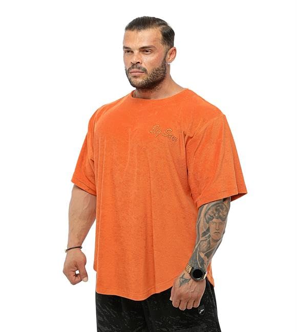 BIG SAM SPORTSWEAR COMPANY Men's Oversize Towel T-Shirt, Bodybuilding, Lifting Cardio Ragtop Embroidered Active T-Shirt3