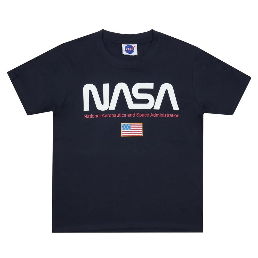 Nasa - Flag - Boys T-Shirt - Navy - 9-10 Years
