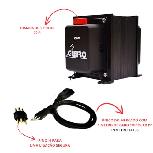 AUTO TRANSFORMADOR 7.000 VA SPLIT 18.000 BTU TOMADA 20 A TRIPOLAR COM CABO CONEXAO
