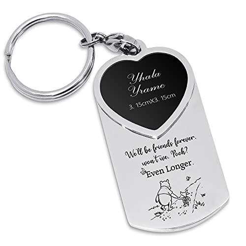 Winnie The Pooh Keychain Birthday Gifts Graduation Gifts Inspiration Gift for Teen Daughter Son Best Friend Sister with Photo Frame Keychain (Even Longer)