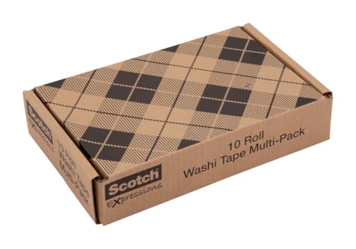 Image of Scotch Washi Tape, 10 Rolls, Great for Use in Bullet Journal, School Supplies, Craft Supplies, and Teacher Appreciation Gifts (C317-10-SIOC)
