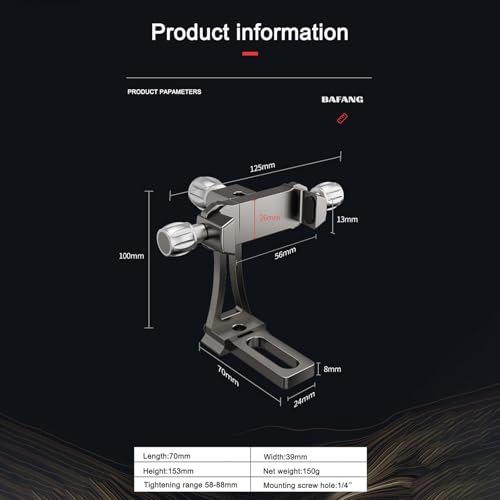 Image of Ultralight Phone Tripod Mount T6061 Aerospace Aluminum 150g 360 Ball Head Auto-Clamp Gravity Sensor Fit 58-88mm Phones for Vlogging /Car /Desktop Filming (YH-BFZ-01C)
