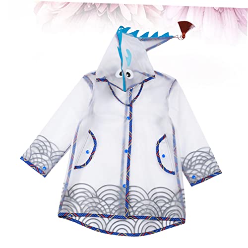 KESYOO 1pc Stylish Translucent Boys and Girls Raincoat Eva Rainwear for Boys and Girls Lightweight Protective Suit Dragon Design for School and Outdoor Activities4