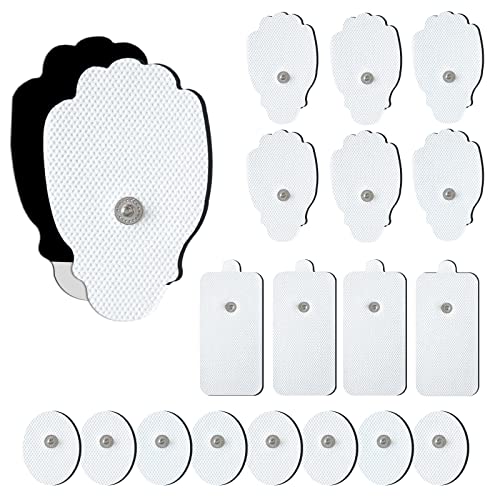 20 Pack TENS Unit Electrodes Pads, Reusable Self-Adhesive Latex-Free Non-Irritating Replacement Patches for TENS Massager with Standard 3.5mm Snap-on Connector, Compatible with Belifu, Brilnurse TENS