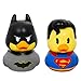 Justice League Duckaloos Collection Set - Bundle with 2 Rubber Duck Mini Figures for Kids, Adults Featuring Superman and Batman Plus Stickers, More | Collectible Duckalooz