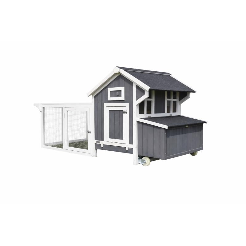 Poulailler en Bois pour Jardin extérieure 207x100x88cm Cage Canard avec Nichoir Modèle Franssi