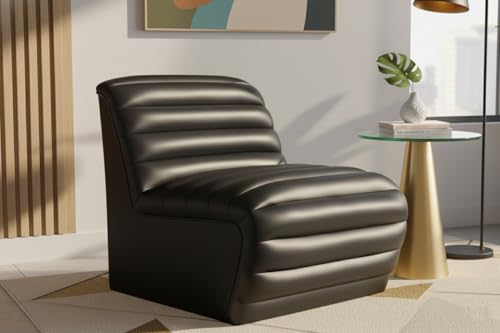 Sillón con Cuero Sintético Suave Negro miniatura 2